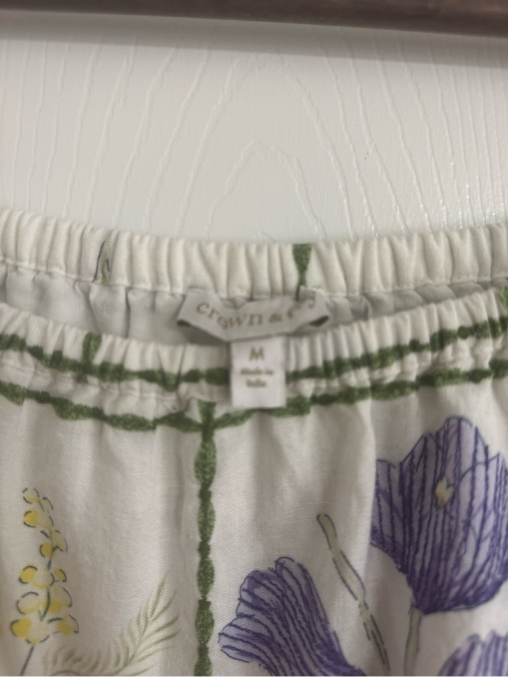 crown & ivy White Off-Shoulder Maxi Dress with Pastel Floral Grid - Picture 2 of 2